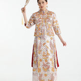 The Pink Diamond & Gold Phoenix motif Kua 粉鑽金鳳褂皇