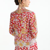 Da Wu Fu Kua in Floral Motifs 密繡花柱大五福